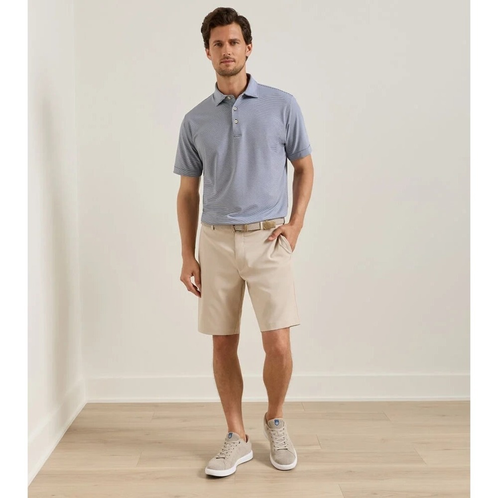 Peter Millar Salem High Drape Performance Shorts Mens 44 Golf Beige Soft 9" Inch